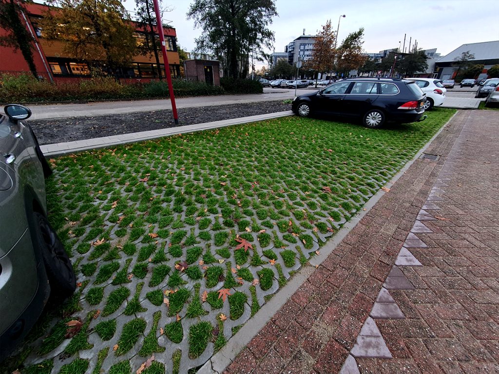 Duurzaam parkeren op groen Park Positive grastegels